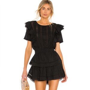 LoveShackFancy Black Natasha Dress